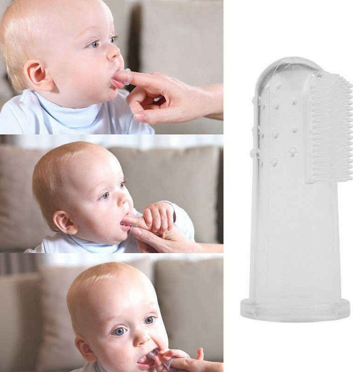 BabyOno Δαχτυλική οδοντόβουρτσα Διάφανη Μπλέ