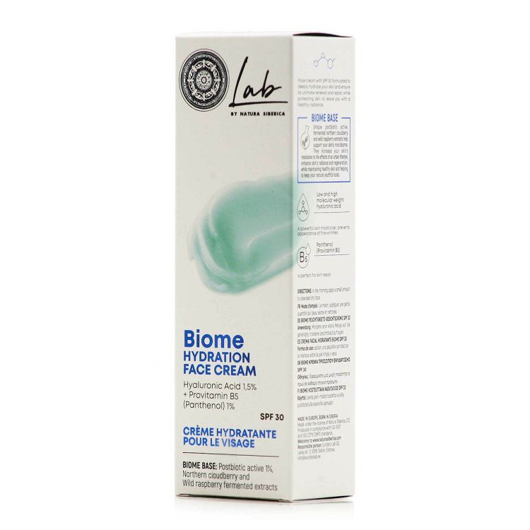 Natura Siberica Lab Biome Hydration 24ωρη Κρέμα Προσώπου Ημέρας με SPF30 για Ενυδάτωση με Υαλουρονικό Οξύ 50ml