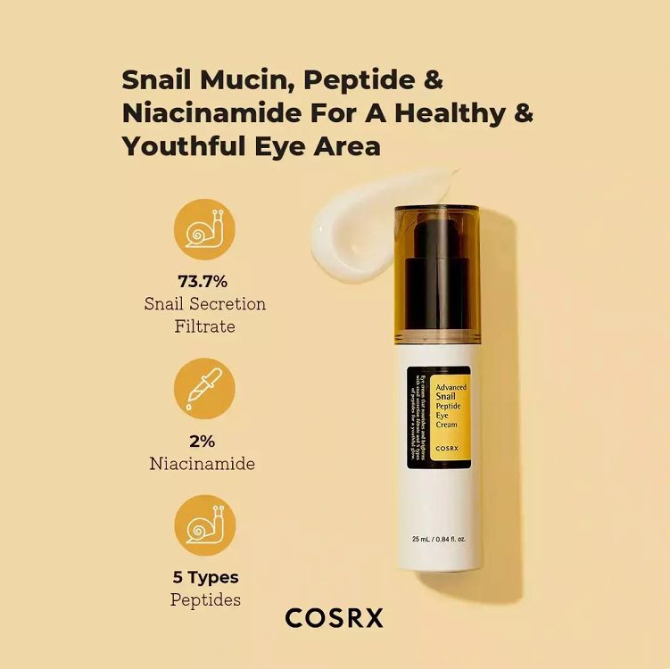 Cosrx Advanced Snail Peptide Eye Cream - Κρέμα ματιών που φωτίζει και τονώνει τα μάτια 25ml