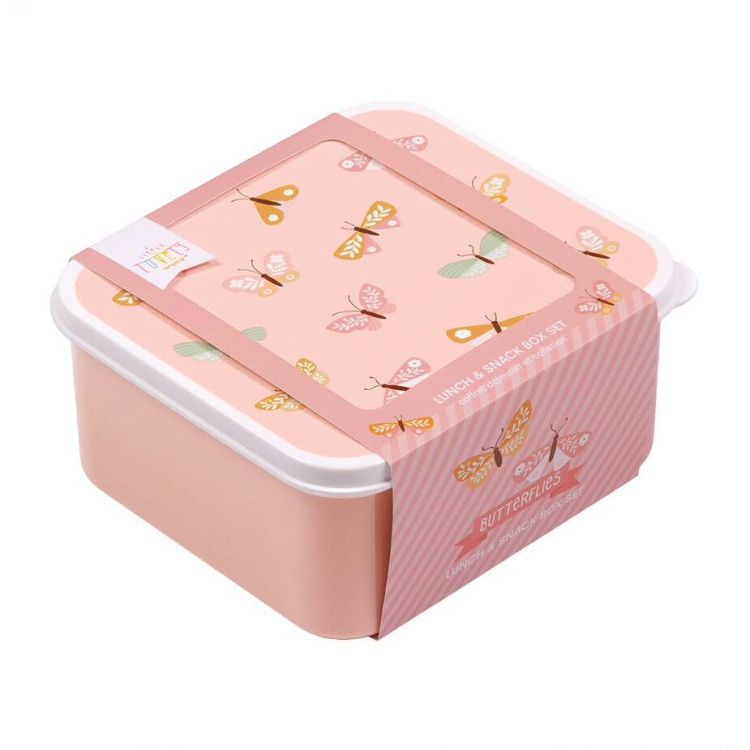 A little lovely company Δοχείο φαγητού Lunch box set Butterflies