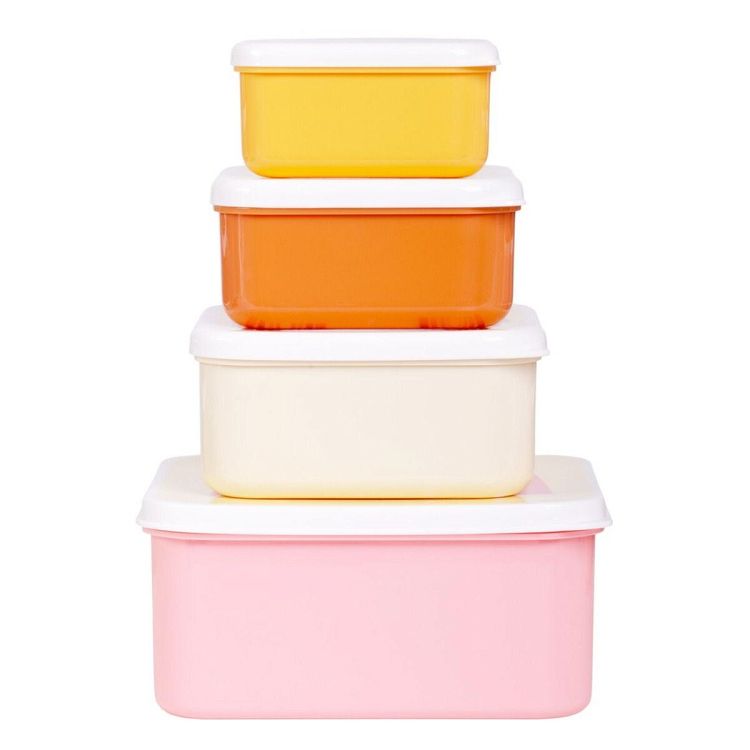A little lovely company Σετ 4 δοχεία φαγητού Lunch & Snack Box Rainbows