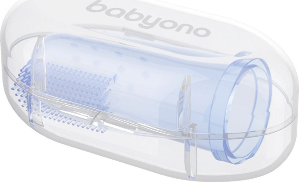 BabyOno Δαχτυλική οδοντόβουρτσα Διάφανη Μπλέ