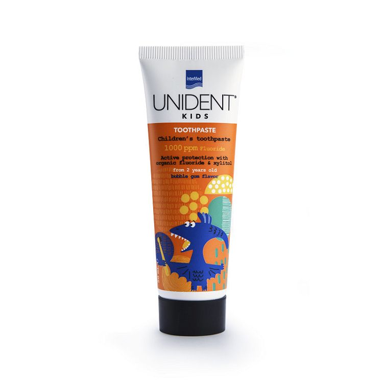 Intermed Οδοντόκρεμα Unident 50ml 1000 ppm με Γεύση Τσιχλόφουσκα για 2+ χρονών