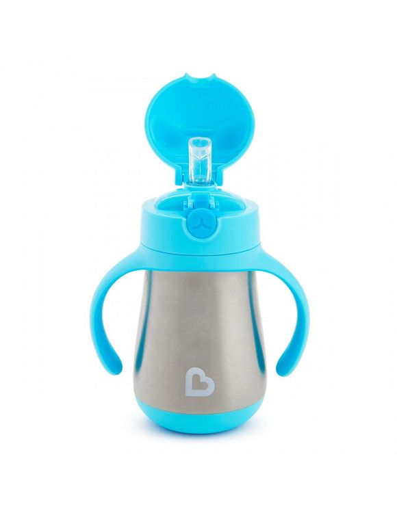 Munchkin – Cool Cat Ανοξείδωτο Θερμός με Καλαμάκι 18m+ 237ml Μπλε