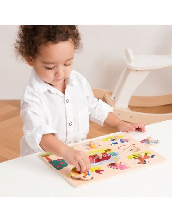 New Classic Toys Ξύλινο Παιδικό Puzzle Φάρμα 8pcs για 2+ Ετών