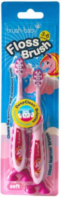 Brush-Baby FlossBrush-Η Ιδανική Οδοντόβουρτσα για Παιδιά 3-6 Ετών - Unicorn