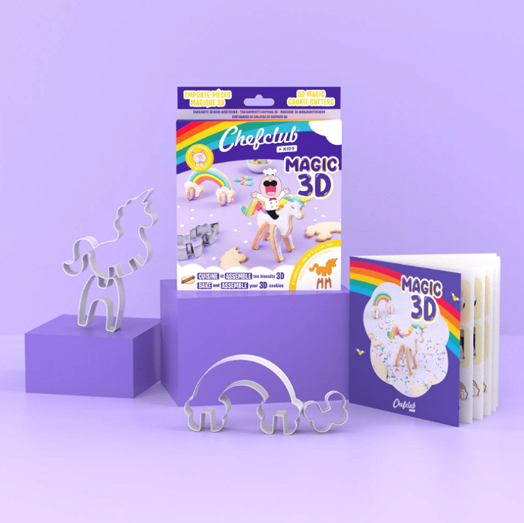 ChefClub Kids Cookie Cutters - Unicorn & Rainbow Magic 3D