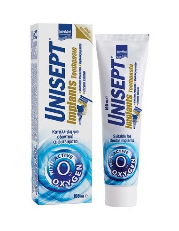 InterMed Unisept Implants Toothpaste Οδοντόκρεμα Καθημερινής Χρήσης Κατάλληλη για Οδοντικά Εμφυτεύματα 100ml