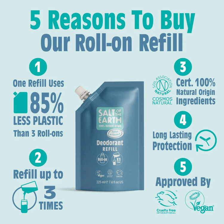 Salt of the Earth Ocean & Coconut Vegan Αποσμητικό Roll-On Refill 225ml