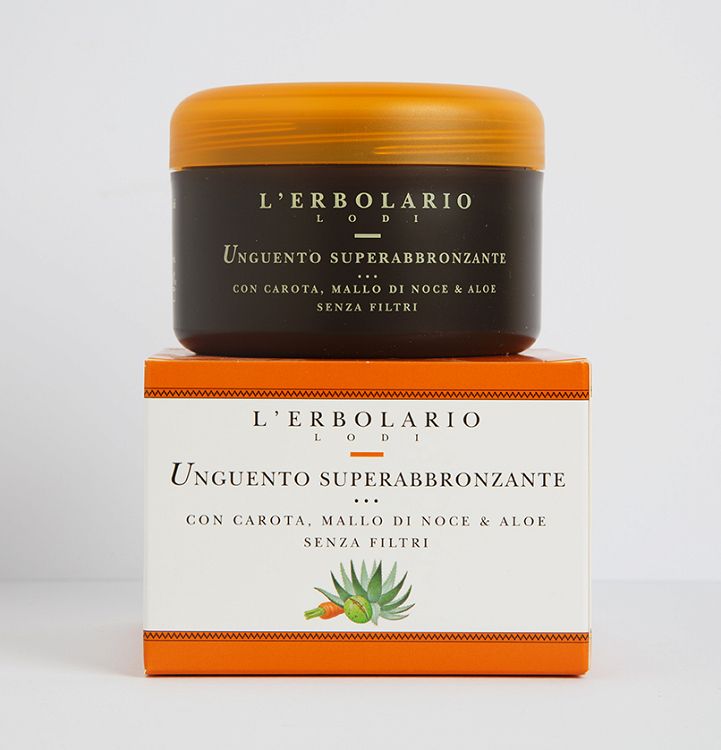 L' Erbolario Super-tanning, Τζελ για βαθύ μαύρισμα, Με Καρότο, Καρυδιά και Αλόη Χωρίς αντηλιακά φίλτρα 200ml