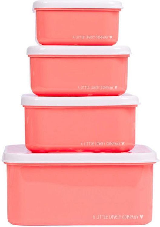 A little lovely company Σετ 4 δοχεία φαγητού Lunch & Snack Box Fun
