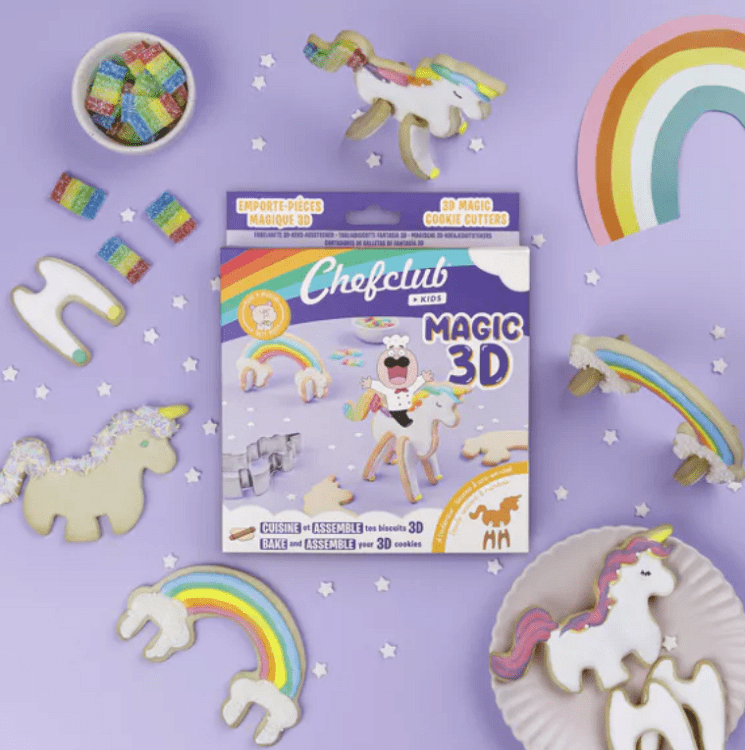 ChefClub Kids Cookie Cutters - Unicorn & Rainbow Magic 3D