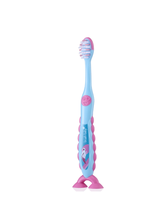 Brush-Baby FlossBrush-Η Ιδανική Οδοντόβουρτσα για Παιδιά 3-6 Ετών - Flamingo