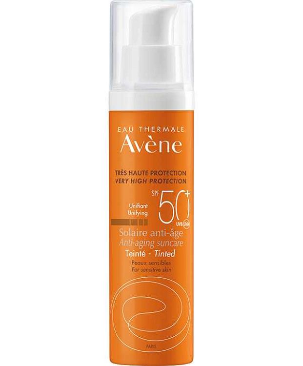 Avène Soins Solaires Αντηλιακή Κρέμα Προσώπου SPF50+ με Αντιγηραντική Δράση & Χρώμα 50ml