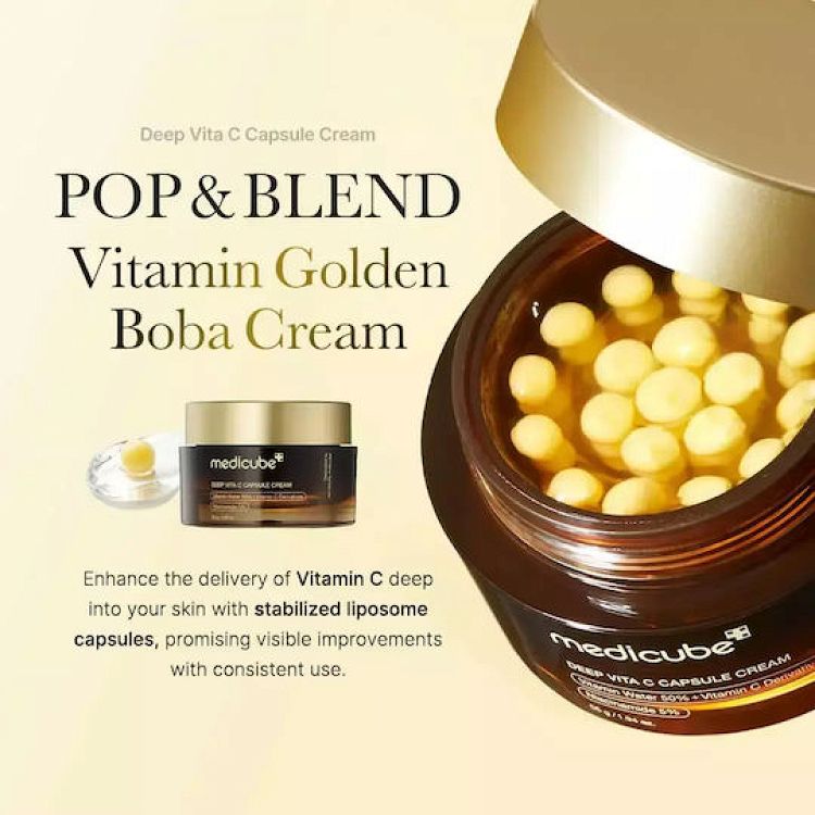 Medicube Deep Vita C Capsule Light 24ωρη Ενυδατική Κρέμα Προσώπου Ημέρας κατά των Πανάδων με Βιταμίνη C & Κολλαγόνο 55gr