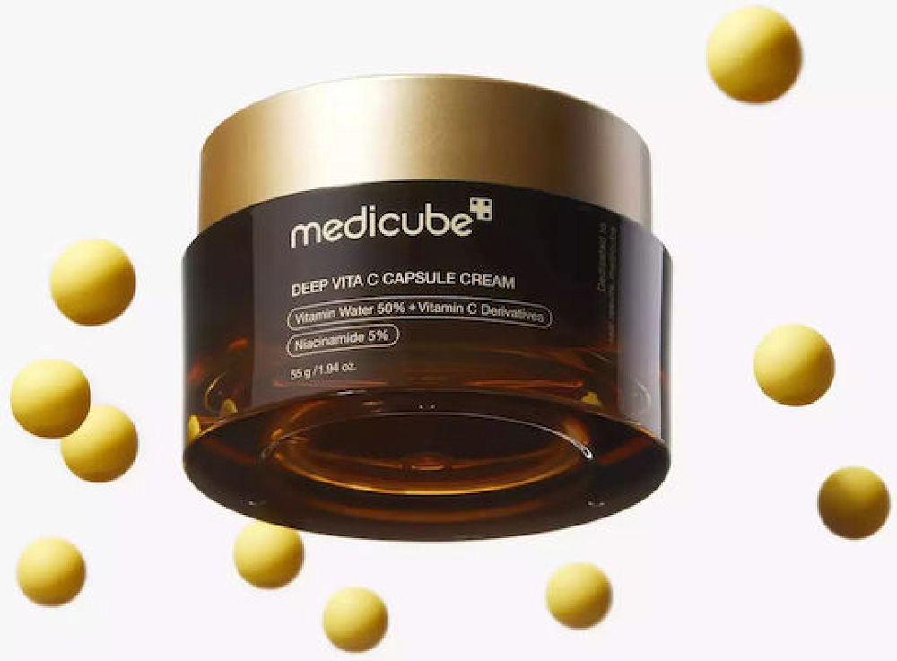 Medicube Deep Vita C Capsule Light 24ωρη Ενυδατική Κρέμα Προσώπου Ημέρας κατά των Πανάδων με Βιταμίνη C & Κολλαγόνο 55gr