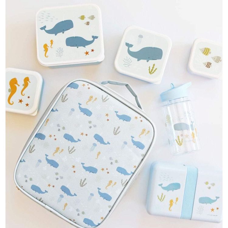 A little lovely company Σετ 4 δοχεία φαγητού Lunch & Snack Box Ocean