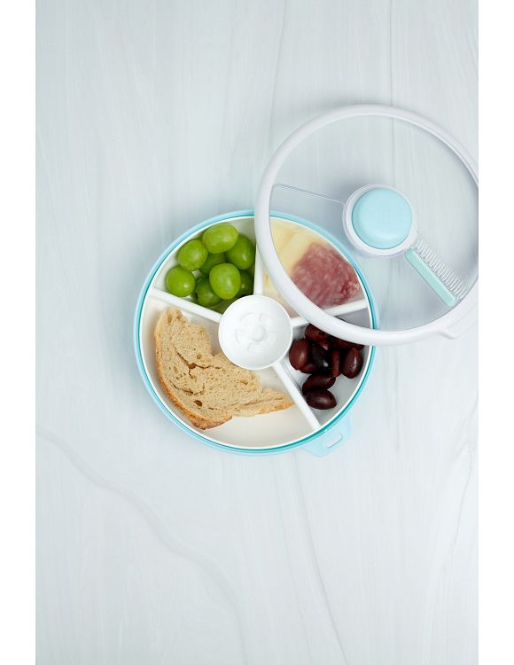 GoBe Παιδικό Πιάτο Φαγητού Snack Spinner Large Macaron Blue