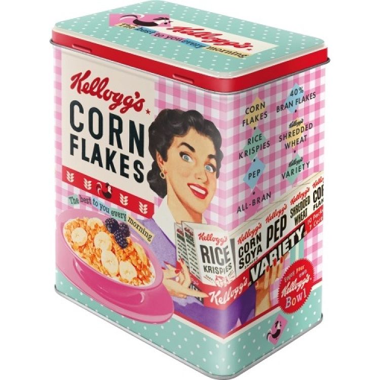 Nostalgic Μεταλλικό κουτί μεγάλο Kellogg's - Happy Hostess Corn Flakes