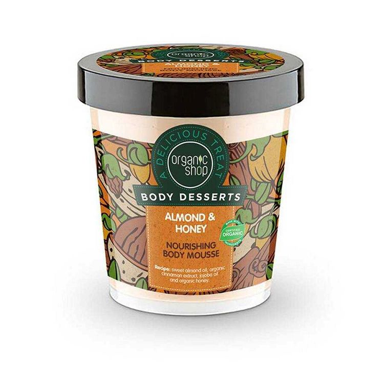 Organic Shop Body Dessert Almond & Honey, Αμύγδαλο & Μέλι Μους θρέψης σώματος, 450ml
