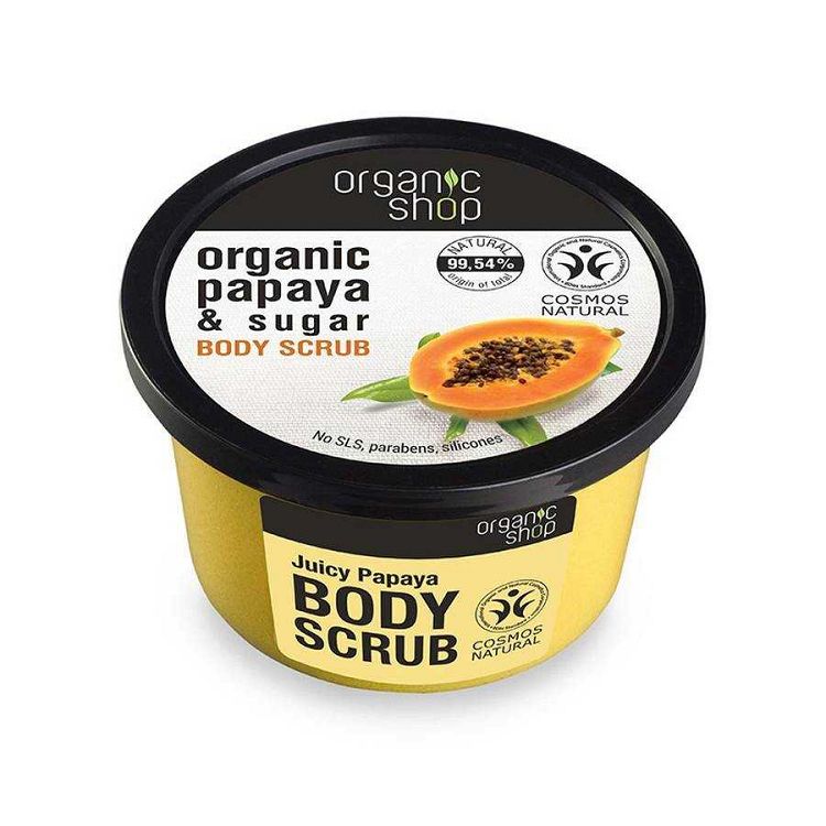 Organic Shop Body Scrub Juicy Papaya, Scrub σώματος, Παπάγια και ζάχαρη, 250ml