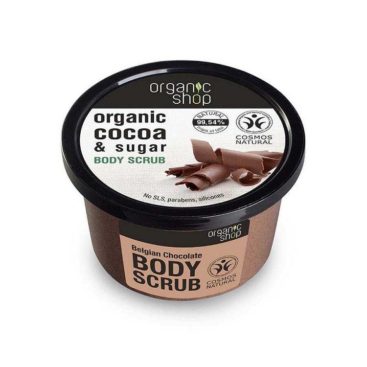 Organic Shop Body Scrub Belgian Chocolate, Scrub σώματος, Βελγική Σοκολάτα, 250ml