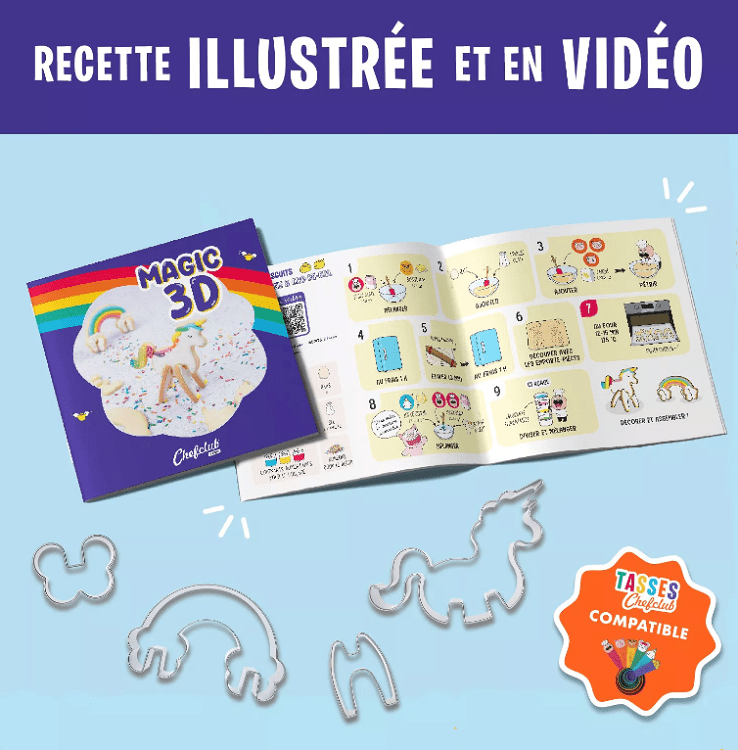 ChefClub Kids Cookie Cutters - Unicorn & Rainbow Magic 3D
