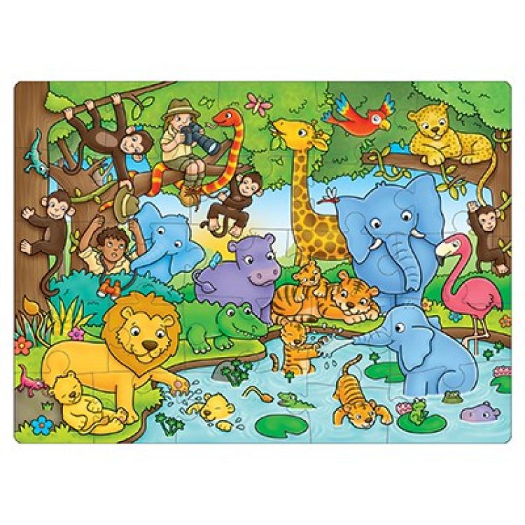Orchard Toys "Ποιος είναι στη ζούγκλα;" (Who's in the Jungle ) Jigsaw Puzzle Ηλικίες 3+ ετών
