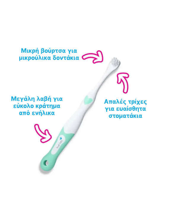 Brush-Baby Η πρώτη μου οδοντόβουρτσα 0-18 μηνών (διπλή συσκευασία)-Pink