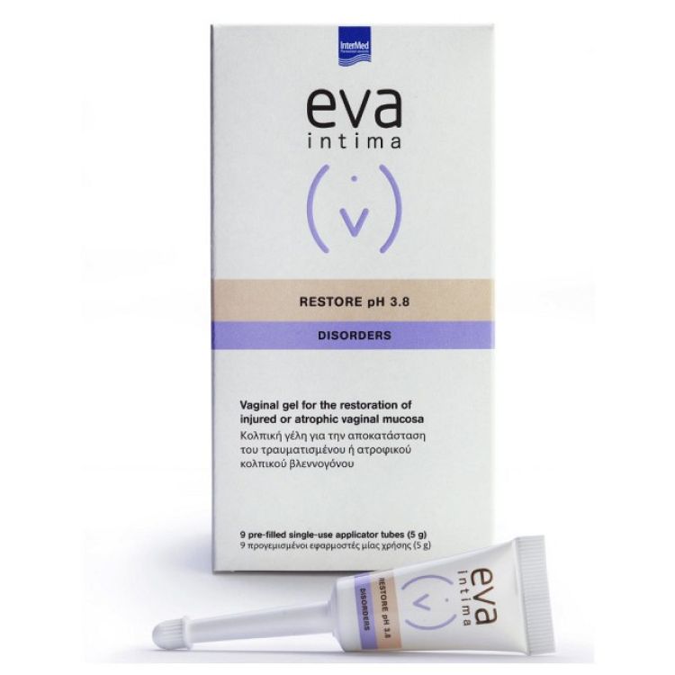 Intermed Eva Intima Restore pH 3.8 Κολπική Γέλη για την Αποκατάσταση του Τραυματισμένου ή Ατροφικού Κολπικού Βλεννογόνου 9τμχ