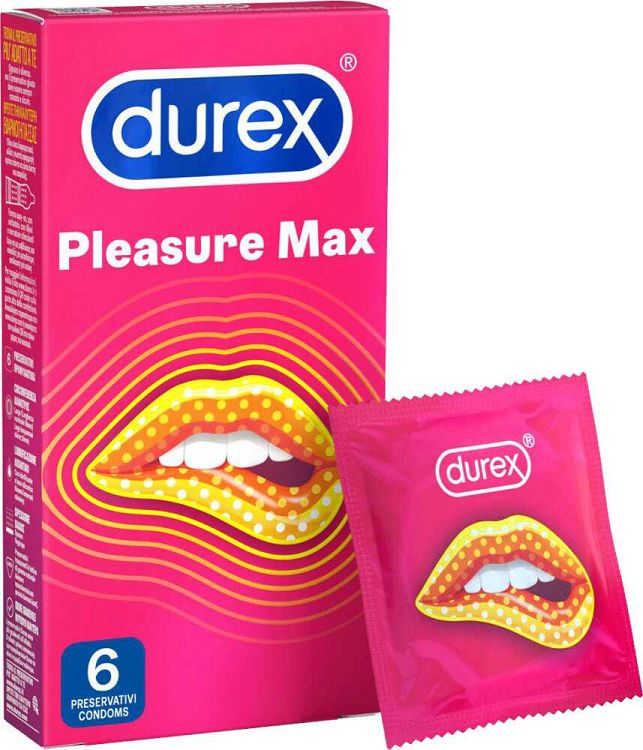 Durex Προφυλακτικά Με Κουκίδες και Ραβδώσεις Pleasuremax 6 τεμάχια