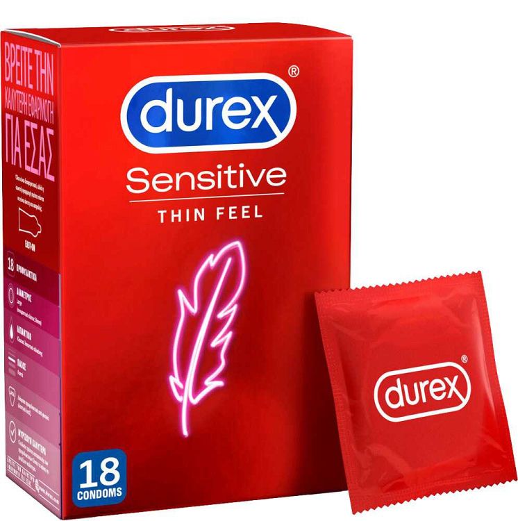 Durex Προφυλακτικά Πολύ Λεπτά Sensitive 18 τεμάχια