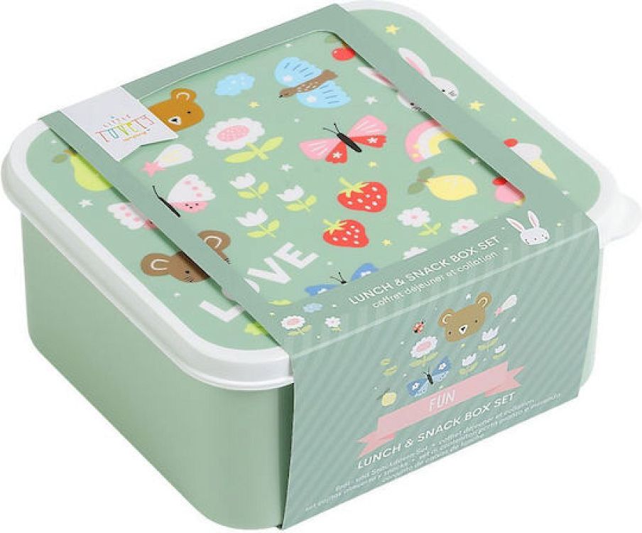 A little lovely company Δοχείο φαγητού Lunch box set Joy