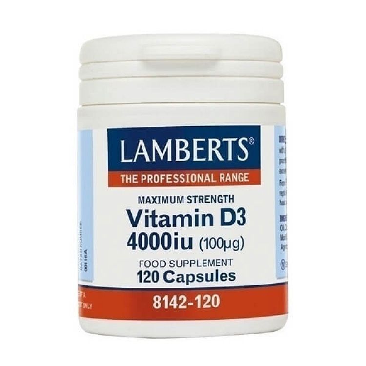 Lamberts Vitamin D3 4000iu (100μg) 120caps - Βιταμίνη D3 -Yγιές ανοσοποιητικό σύστημα ΚΩΔΙΚΟΣ: 5055148410544 Μάρκα: Lamberts