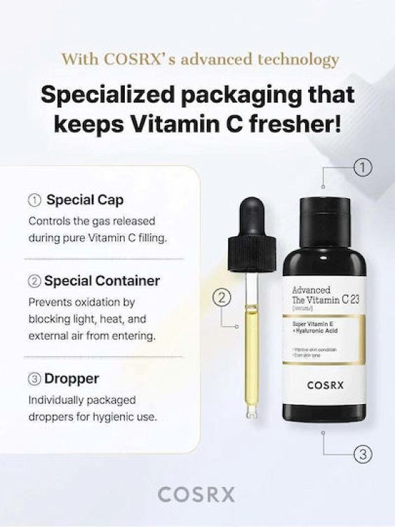 Cosrx The Vitamin C 23 Ενυδατικό & Αντιγηραντικό Serum Προσώπου με Βιταμίνη C & Βιταμίνη E για Αποτοξίνωση & Λάμψη 20ml