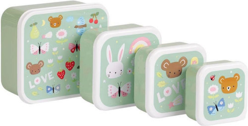 A little lovely company Δοχείο φαγητού Lunch box set Joy