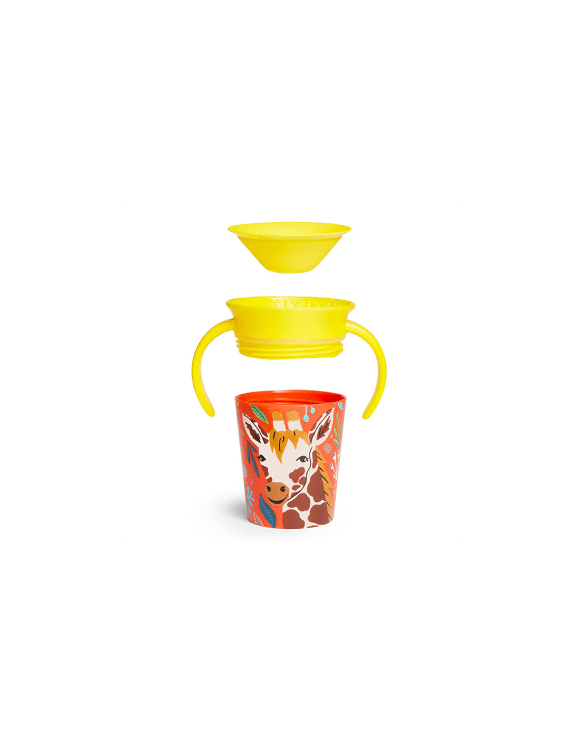 Munchkin Παιδικό Ποτηράκι Miracle από Πλαστικό 177ml για 6m+ Giraffe