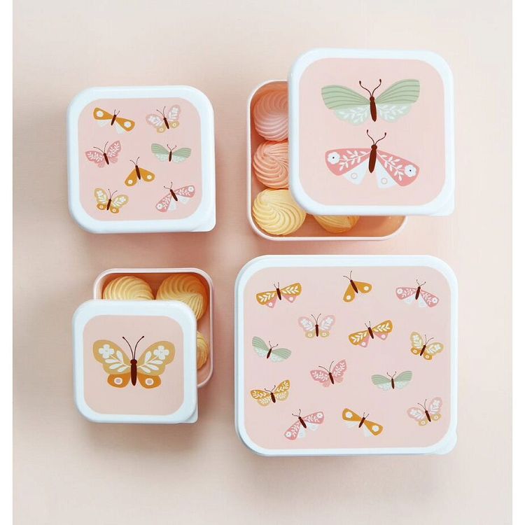 A little lovely company Δοχείο φαγητού Lunch box set Butterflies