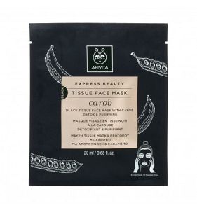 Apivita Express Beauty Tissue Face Mask με Χαρούπι για Αποτοξίνωση και Καθαρισμό 20ml