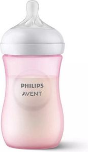 Philips Πλαστικό Μπιμπερό Natural Response με Θηλή Σιλικόνης 260ml για 1+ μηνών Ροζ