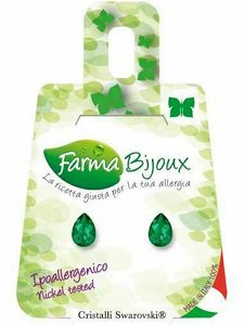 Farma Bijoux με κρύσταλλο Swarovski Emerald σχήμα σταγόνα 6mm 1 ζευγάρι