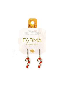 Farma Bijoux Υποαλλεργικά Σκουλαρίκια Κρεμαστό Χριστουγεννιάτικο Ζαχαρωτό 25mm