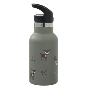 Fresk Θερμός με διπλό τοίχωμα από ανοξείδωτο ατσάλι και ενσωματωμένο καλαμάκι 350ml - Deer Olive