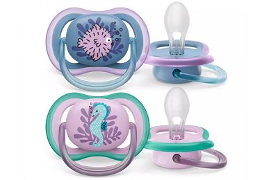 Philips Πιπίλα Σιλικόνης Νυκτός Ultra Air για 6-18 μηνών Ocean Blue/Lilac