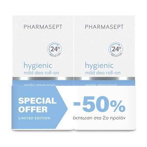 Pharmasept Hygienic Mild Αποσμητικό 24h σε Roll-On Χωρίς Αλουμίνιο 2x50ml