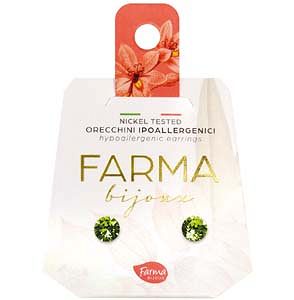 Farma Bijoux Υποαλλεργικά Σκουλαρίκια Κρύσταλλα Λαχανί 5,3mm