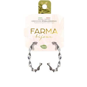Farma Bijoux Υποαλλεργικά Σκουλαρίκια Κρίκοι Ασημί Σπιράλ 30mm