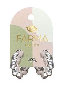 Farma Bijoux Υποαλλεργικά Σκουλαρίκια Κρίκοι Ασημί Πλεξόυδες 30mm