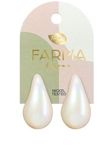 Farma Bijoux Υποαλλεργικά Σκουλαρίκια Σταγόνες Λευκό Περλέ 30mm