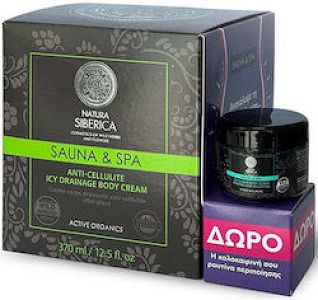 Natura Siberica Sauna & Spa Σετ Σώματος, Icy Drainage Body Cream, Παγωμένη Κρέμα κατά της κυτταρίτιδας, 370ml + ΔΩΡΟ Icy Sugar Body Scrub, Παγωμένο Scrub για Έντονη Σύσφιξη και Σμίλευση, 30ml